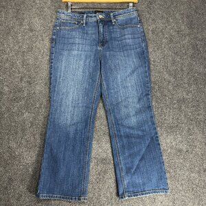 Talbots Jeans Womens 8 Demi Boot Crop Medium Wash Cotton Stretch Pockets